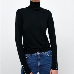 Zara faux pearl turtleneck